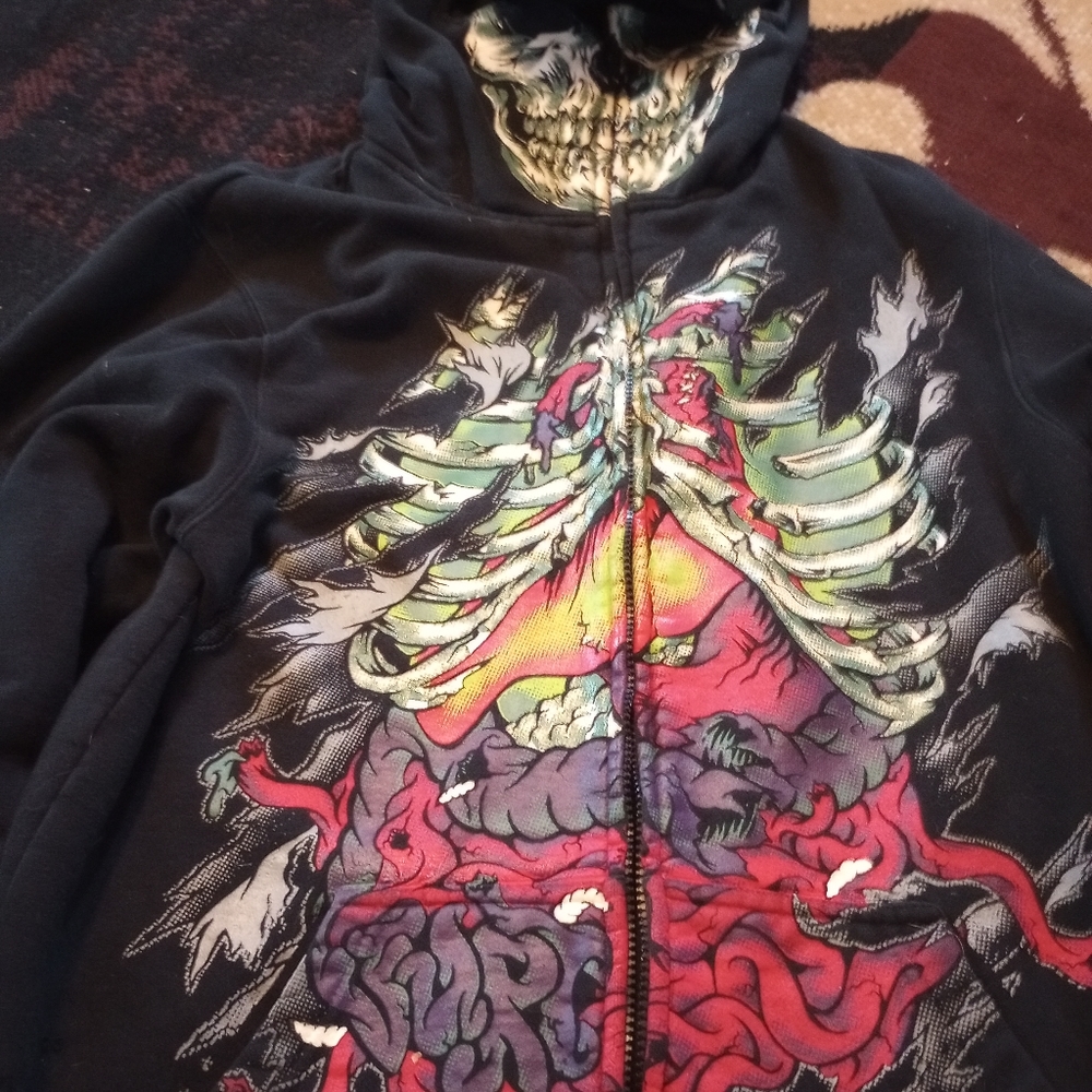 Spooky, skeleton hoodie jacket..